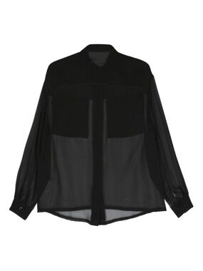 3.1 Phillip Lim Sheer Black Long-Sleeve Blouse SAMPLE SIZE